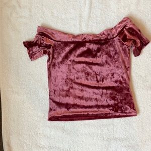 Red off the shoulder crop top from forever21